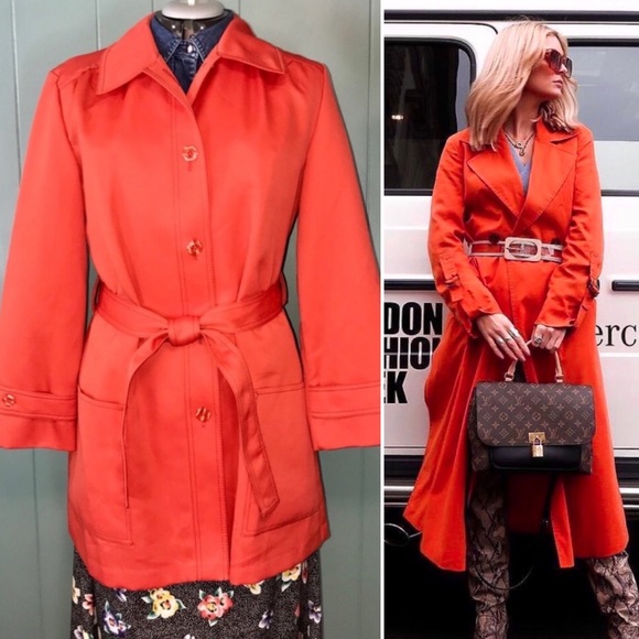 Vintage Jackets & Blazers - Vintage 70’s Clipper Mist All Weather Coat, Orange